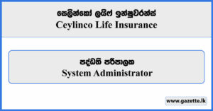 System Administrator - Ceylinco Life Insurance Vacancies 2023