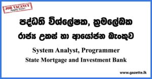 System Analyst, Programmer - State Mortgage and Investment Bank
