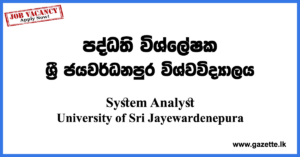 System Analyst Job Vacancies