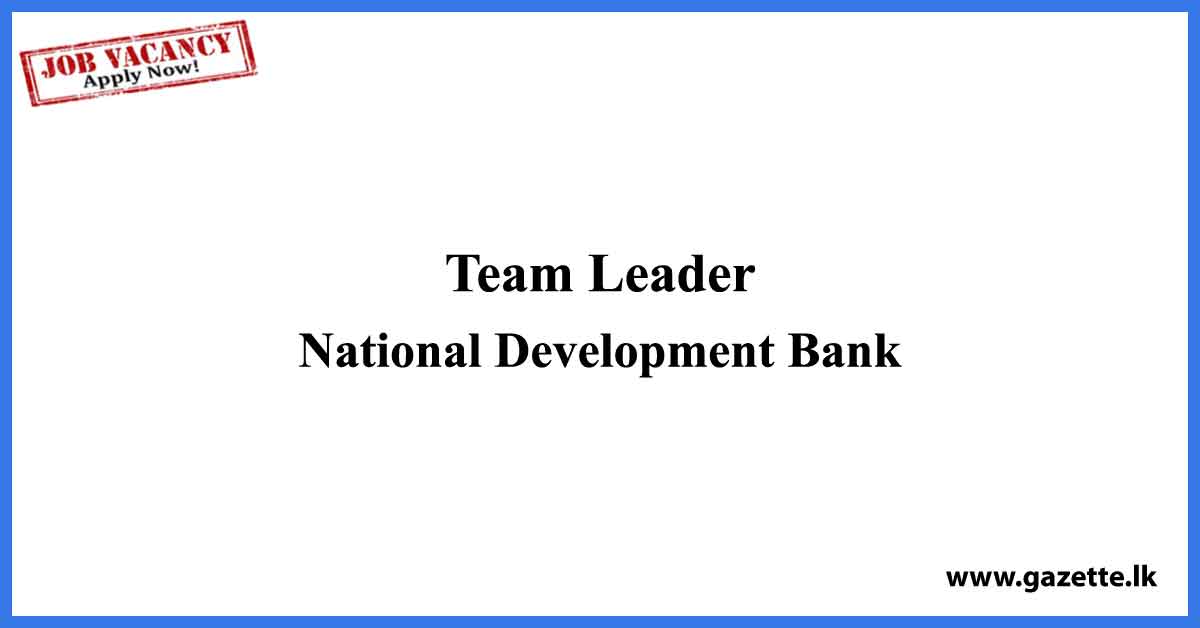 Team Leader - National Development Bank Vacancies 2023