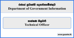 Technical Officer - Department of Government Information Vacancies 2026