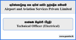 Technical Officer (Electrical) - Airport and Aviation Services Private Limited Vacancies 2025