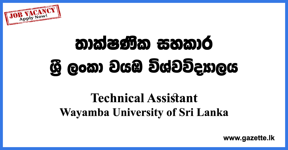 Technical-Project-Assistant-Faculty-of-Business-Studies-WUSL-www.gazette.lk