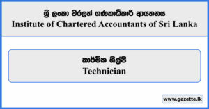 Technician - Institute of Chartered Accountants of Sri Lanka Vacancies 2024