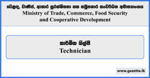 Technician - Ministry of Trade, Commerce, Food Security & Cooperative Development Vacancies 2025