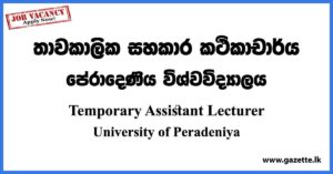 Temporary Assistant Lecturer Vacancies