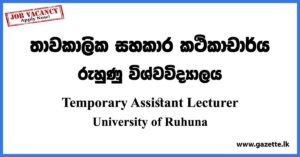 Temporary Assistant Lecturer Vacancies