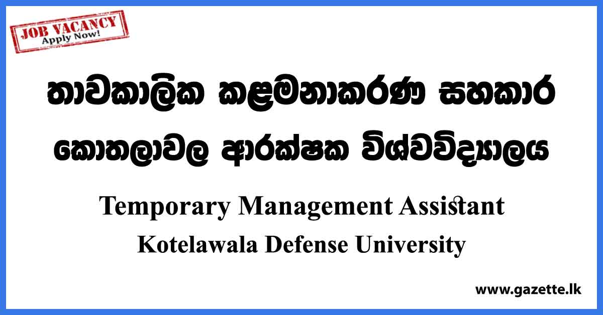 Temporary Management Assistant Vacancies