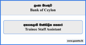 Trainee Staff Assistant - Bank of Ceylon Vacancies 2025