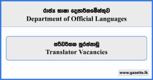 Translator - Department of Official Languages Vacancies 2025