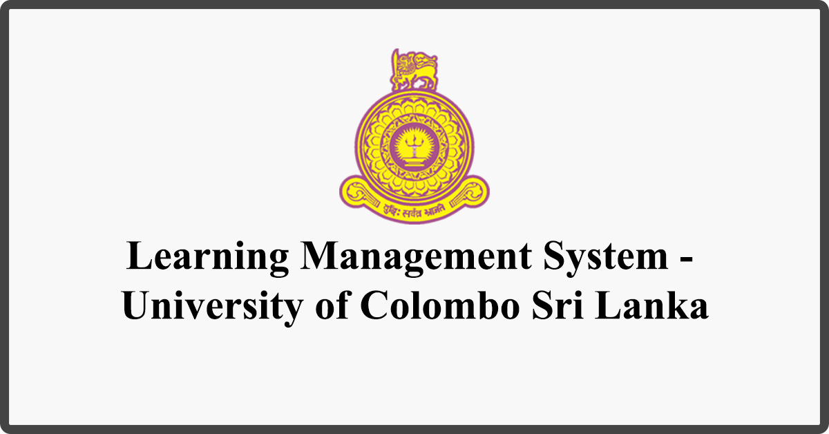 Study Online - Learning Management System - University of Colombo Sri Lanka