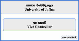 Vice Chancellor - University of Jaffna Vacancies 2025