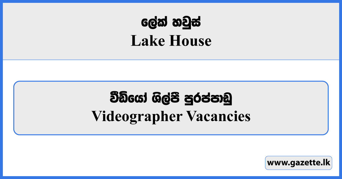 Videographer Vacancies - Lake House Vacancies 2024