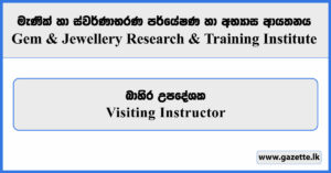 Visiting Instructor - Gem and Jewellery Research and Training Institute Vacancies 2025