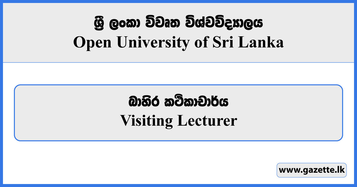 Visiting Lecturer Vacancies 2023 - Open University Vacancies