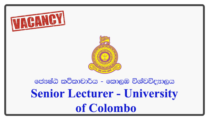 Senior Lecturer - University of Colombo